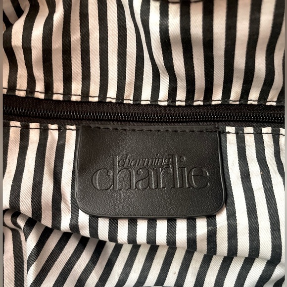 Charming Charlie gray faux leather bag with breading🤍 - Picture 2 of 5